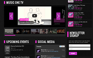 musicone.fm - Videos, Events, Social Media, Recently Played sections